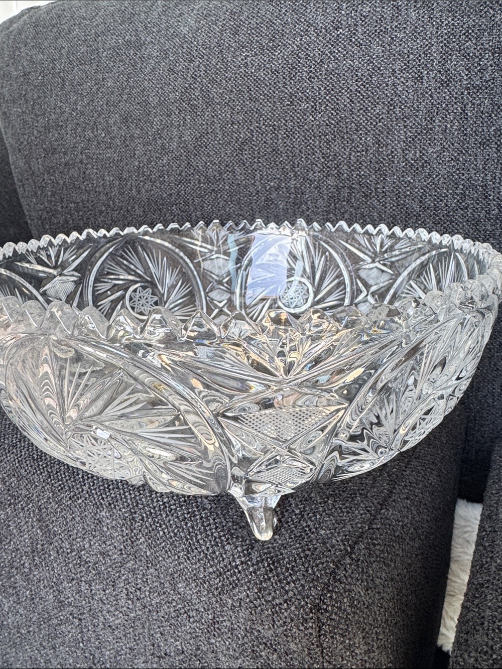 Antique Crystal large bowl💎Perfect condition!